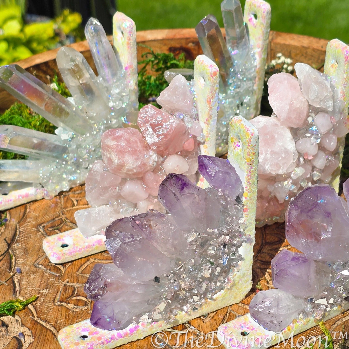 Rose Quartz Corner Crystal Decor – Doorway or Window Frame Display – Raw Chunky Rose Quartz Gift – Pink Crystal Cluster – Handmade Accent