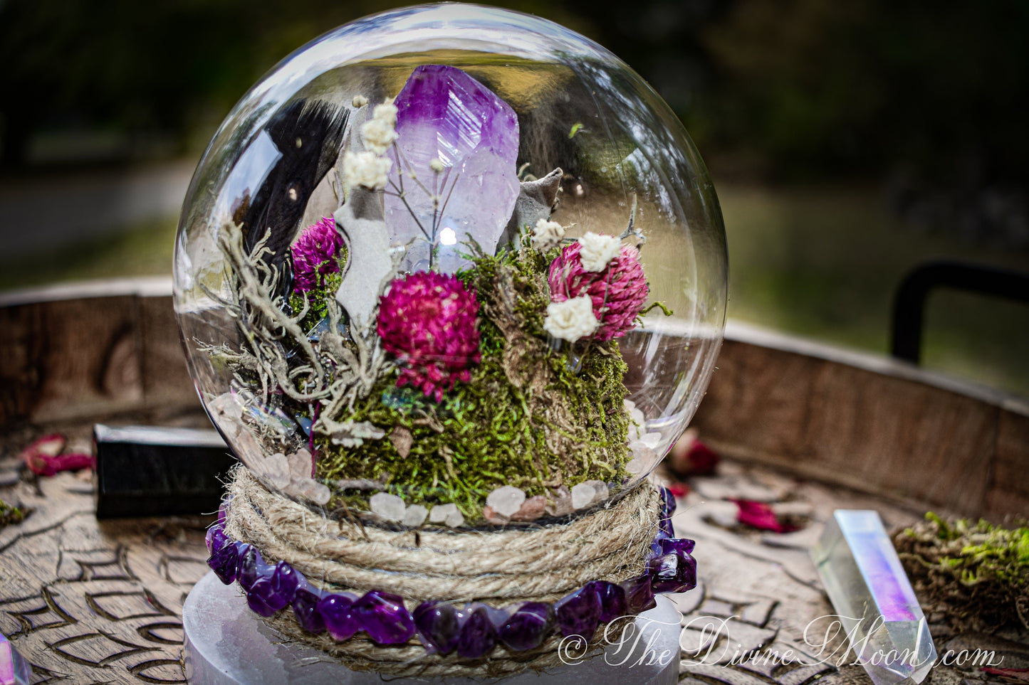 Amethyst Crystal Ball Globe - Witch ball - Home Blessing Ball - Home Protection Ball - Protection From Evil & Negativity - Warding - Spell