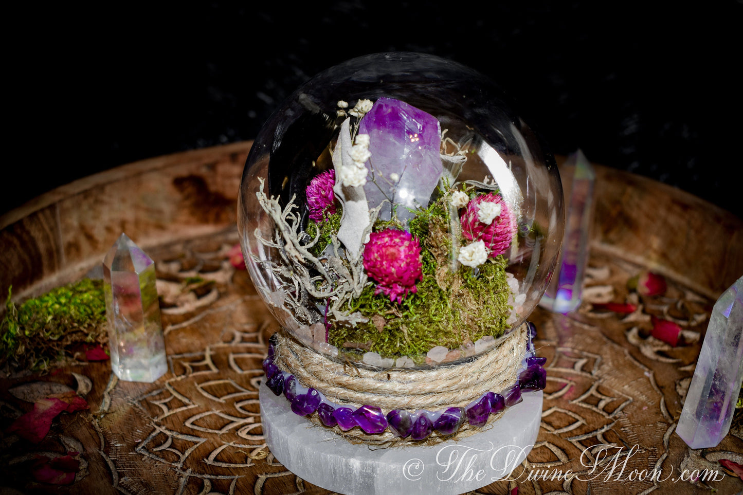 Amethyst Crystal Ball Globe - Witch ball - Home Blessing Ball - Home Protection Ball - Protection From Evil & Negativity - Warding - Spell