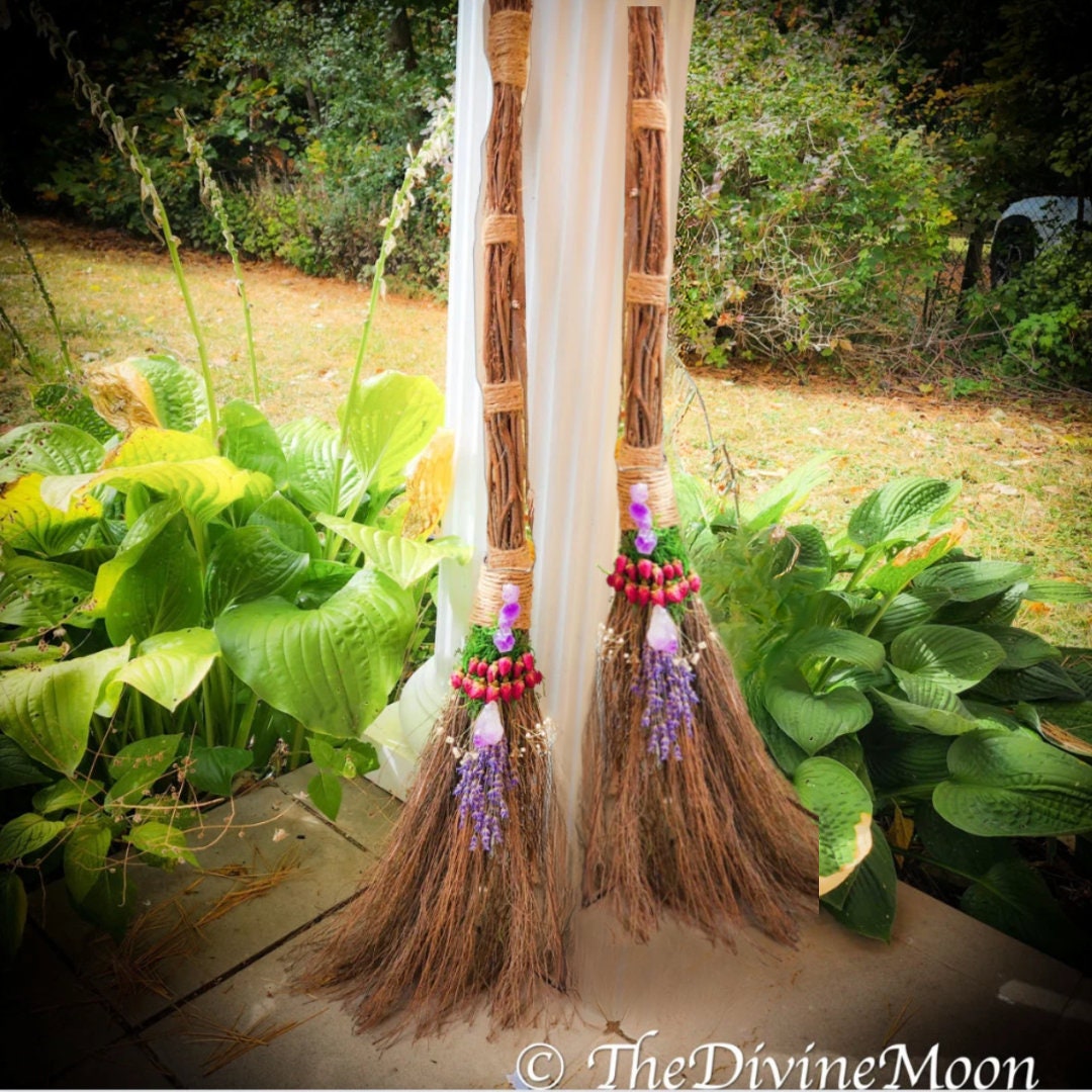 Life Size Crystal Amethyst Witch Broom / Besom, Hand Wrapped, Protection, Warding, Altar Protection, Jump the Broom, Quartz,