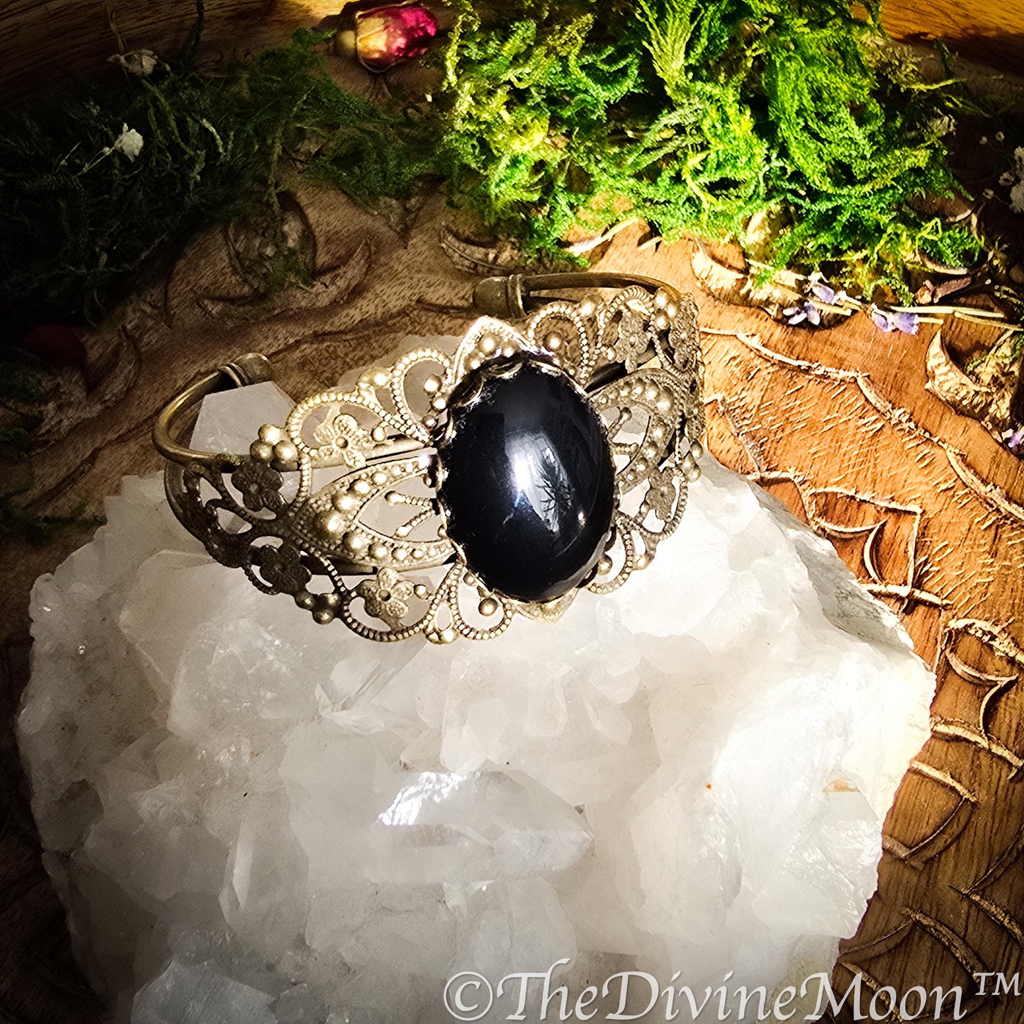 Antique Vintage Scrying Mirror Brass Bracelet - Bangle - Fortune Telling - Psychic - Divination - Scrying Tool - Witchy Gift - Gift - Divine