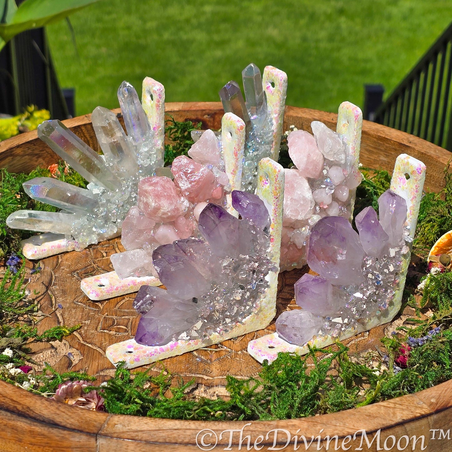 Rose Quartz Corner Crystal Decor – Doorway or Window Frame Display – Raw Chunky Rose Quartz Gift – Pink Crystal Cluster – Handmade Accent