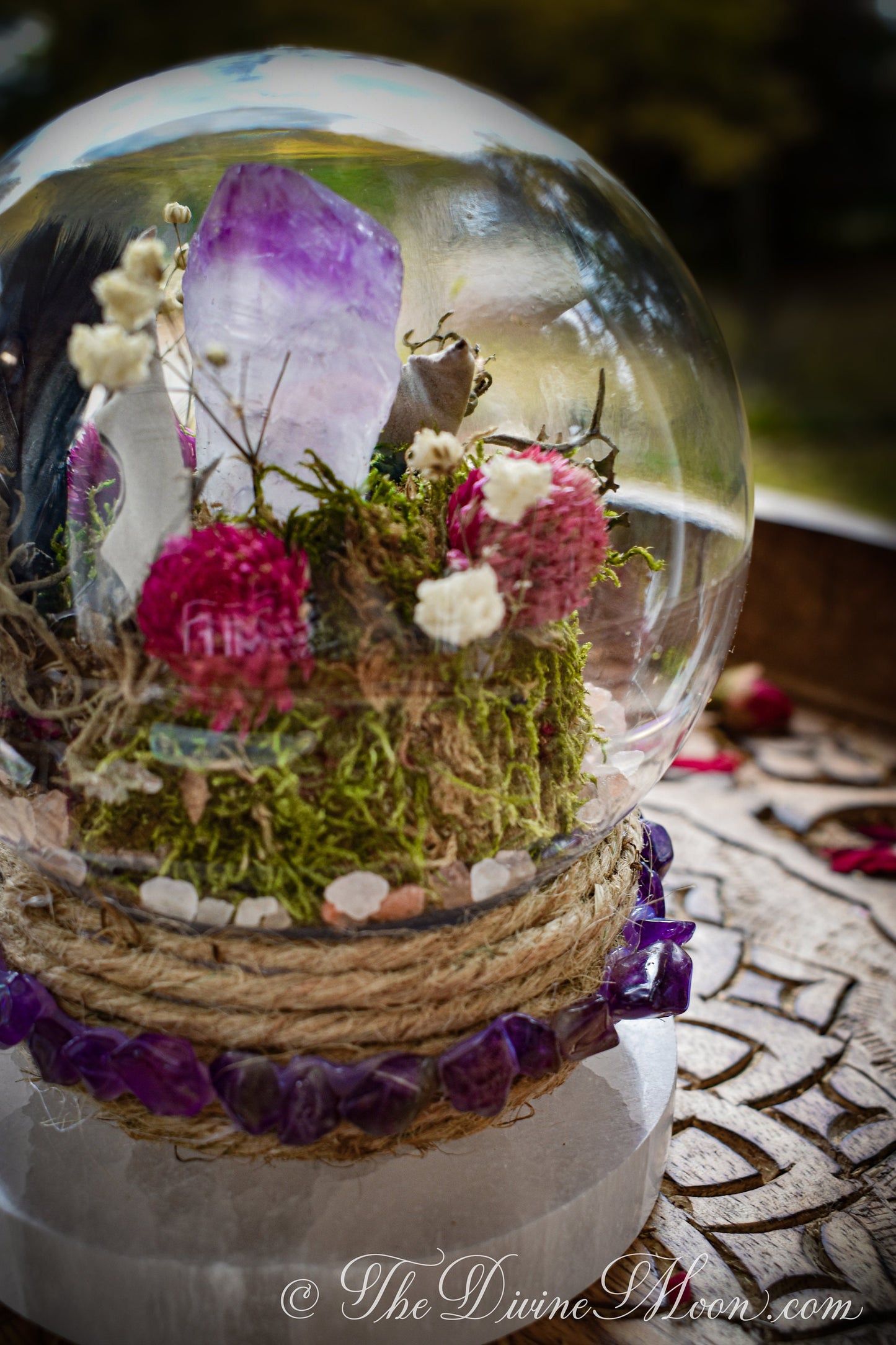 Amethyst Crystal Ball Globe - Witch ball - Home Blessing Ball - Home Protection Ball - Protection From Evil & Negativity - Warding - Spell