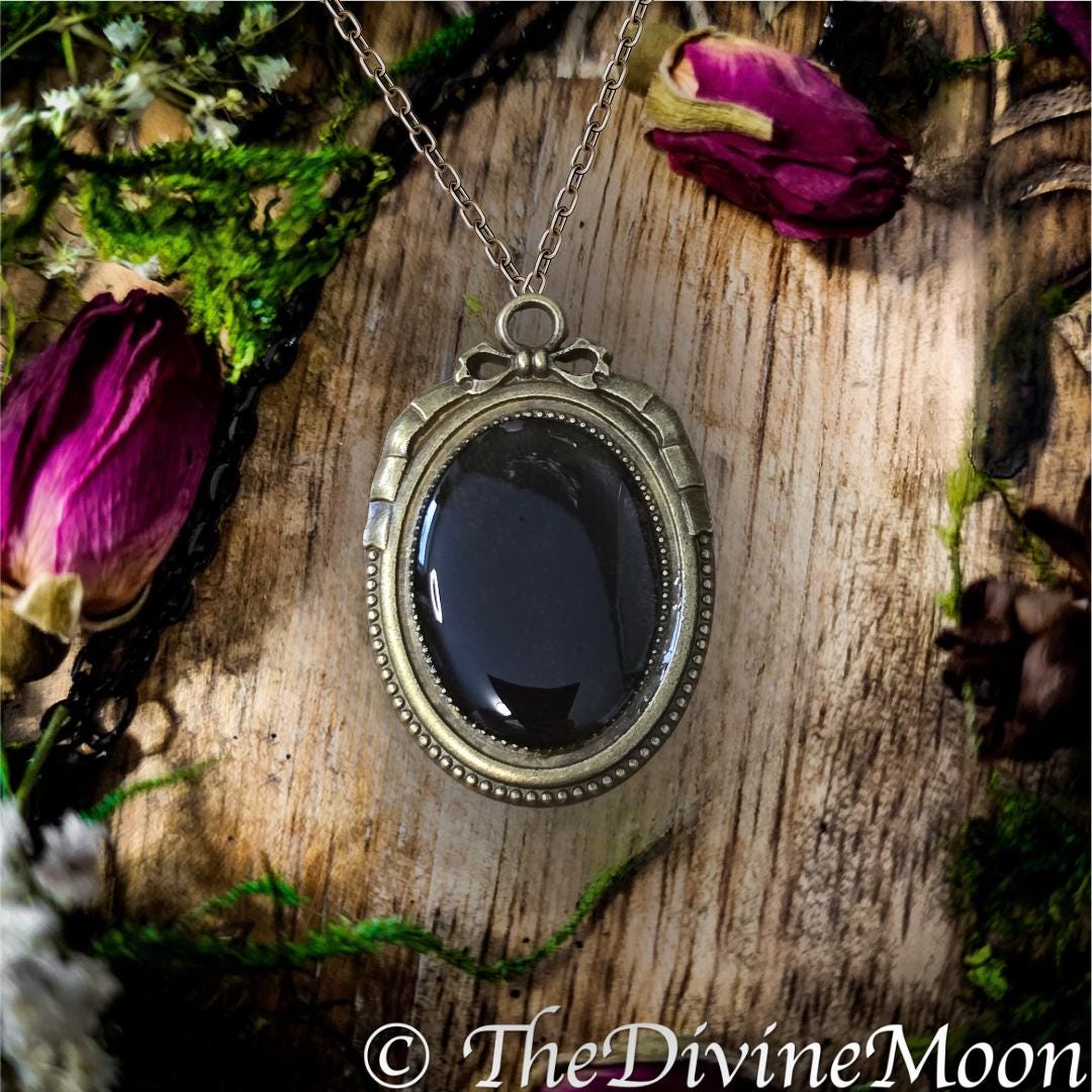 NEW Brass Antique Vintage Scrying Mirror Necklace - Fortune Telling - Psychic - Divination - Scrying Tool - Witchy Gift - Vintage Gift