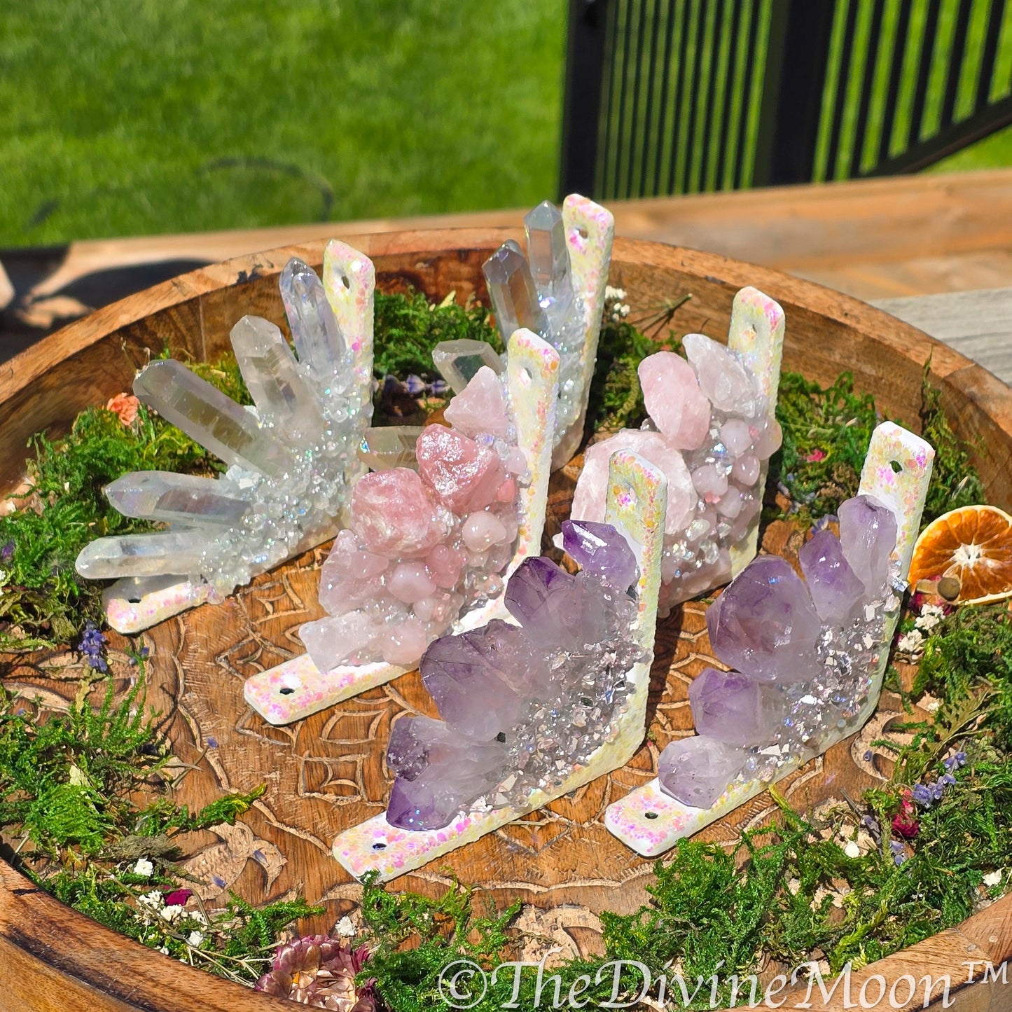 Rose Quartz Corner Crystal Decor – Doorway or Window Frame Display – Raw Chunky Rose Quartz Gift – Pink Crystal Cluster – Handmade Accent