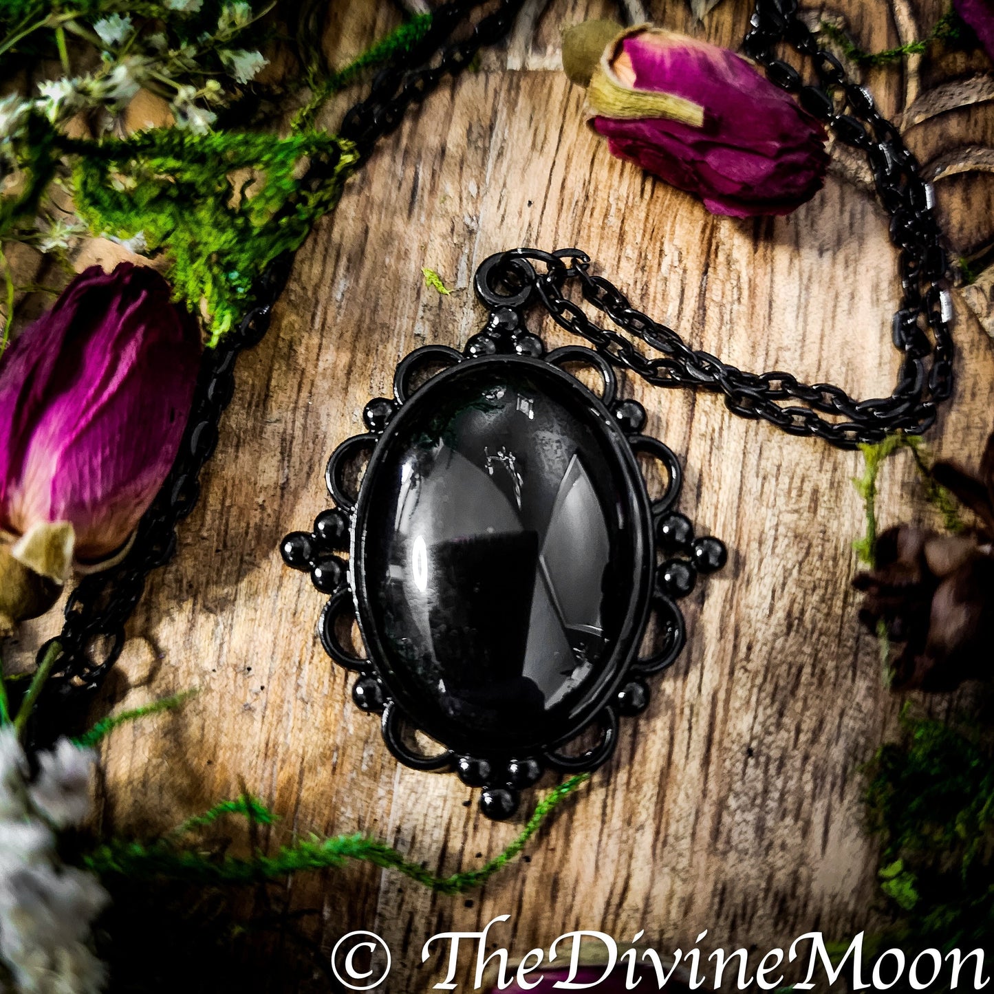 Antique Vintage Scrying Mirror Necklace - Fortune Telling - Psychic - Divination - Scrying Tool - Gift - Witchy Gift - Vintage Gift - Divine