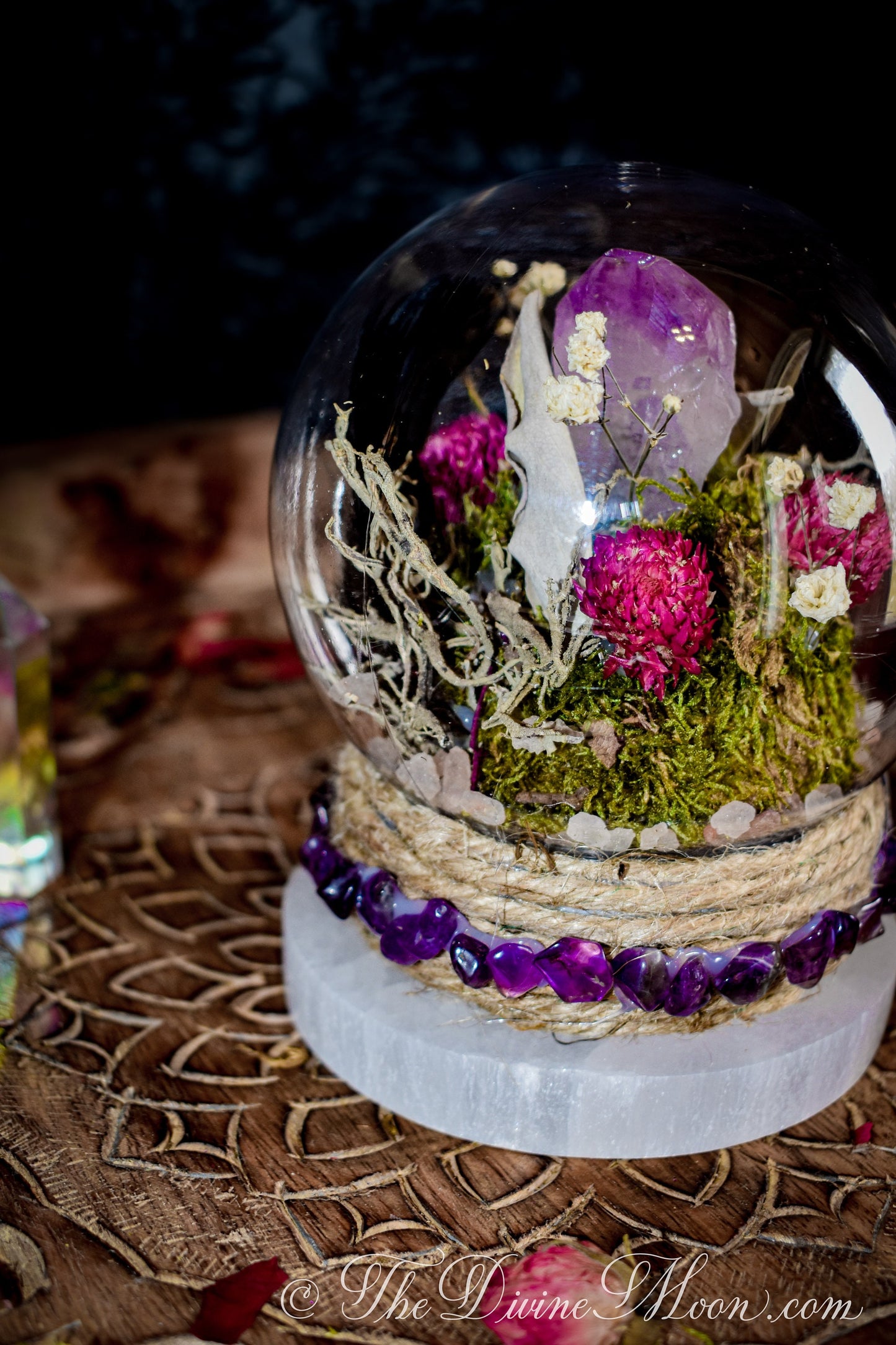 Amethyst Crystal Ball Globe - Witch ball - Home Blessing Ball - Home Protection Ball - Protection From Evil & Negativity - Warding - Spell