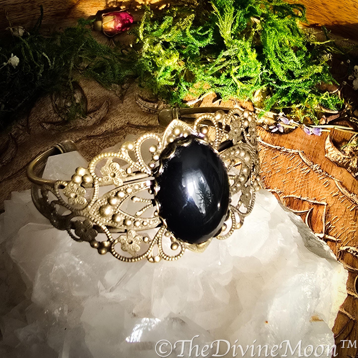 Antique Vintage Scrying Mirror Brass Bracelet - Bangle - Fortune Telling - Psychic - Divination - Scrying Tool - Witchy Gift - Gift - Divine