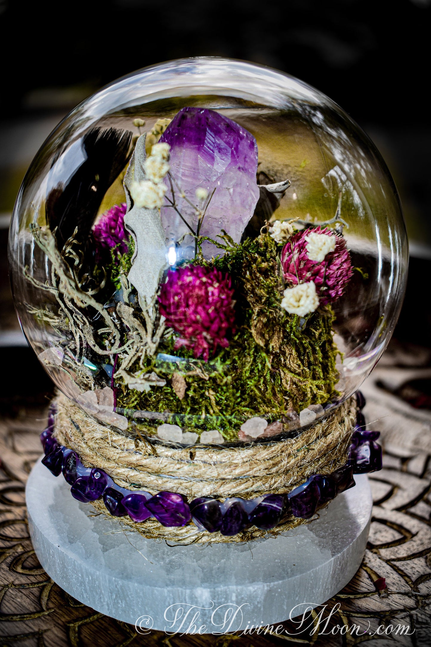 Amethyst Crystal Ball Globe - Witch ball - Home Blessing Ball - Home Protection Ball - Protection From Evil & Negativity - Warding - Spell