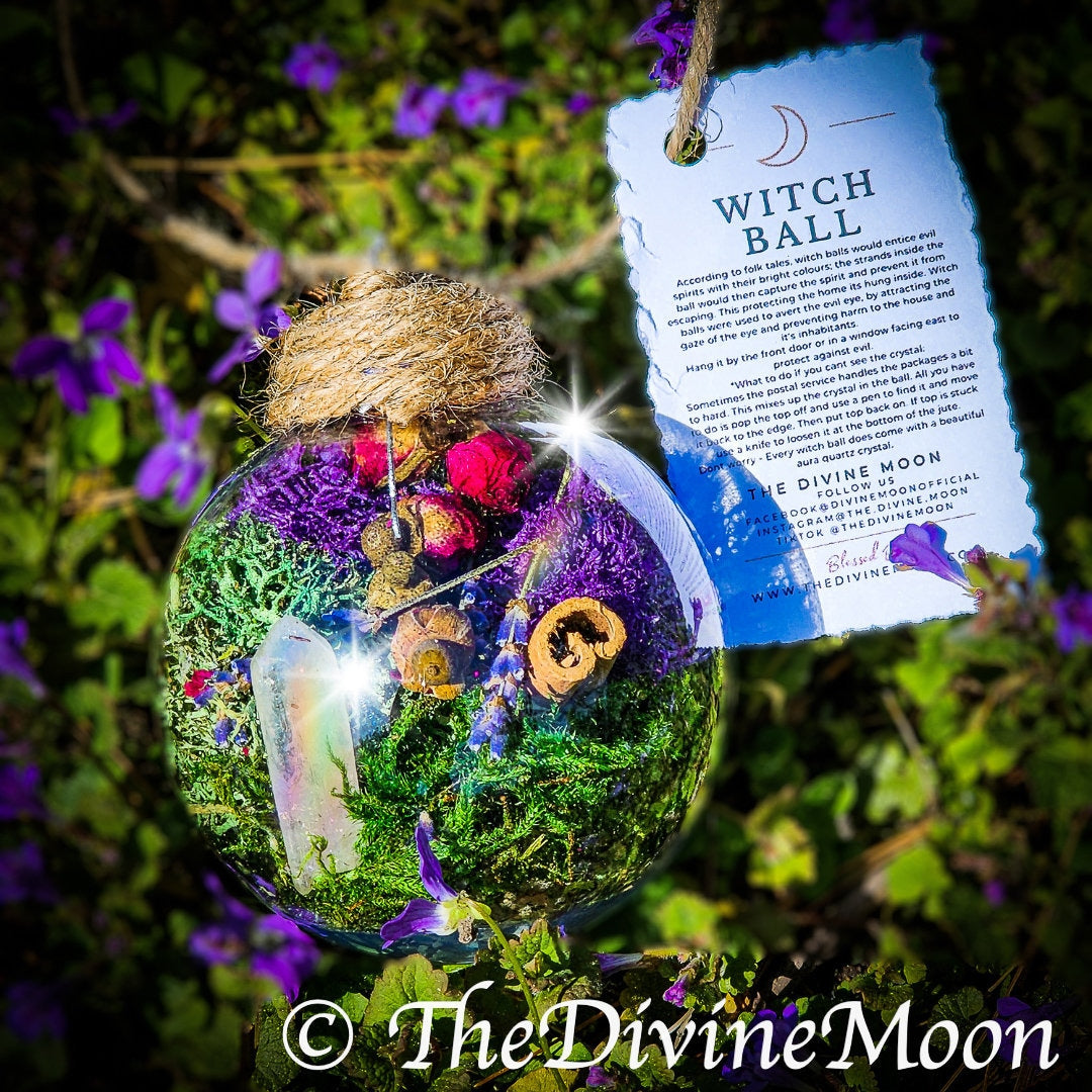 Crystal Witch Ball Aura Quartz- Witch ball - Home Blessing Ball - Home Protection Ball - Protection From Evil & Negativity - Warding - Spell Ball