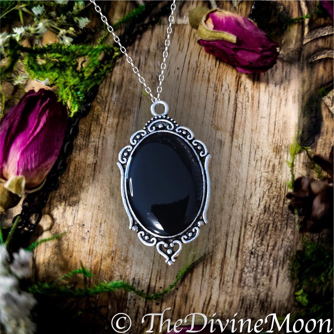 NEW Silver Antique Vintage Scrying Mirror Necklace - Fortune Telling - Psychic - Divination - Scrying Tool - Witchy Gift - Vintage Gift