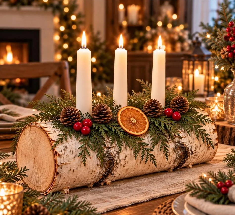 Yule Log Real Birch- Yule Holiday - Home Blessing Log Version 2