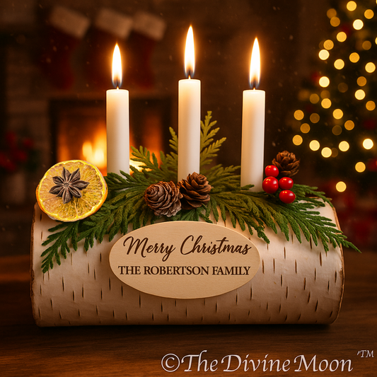 Yule Log Customized Real Birch - Yule Holiday - Christmas Log