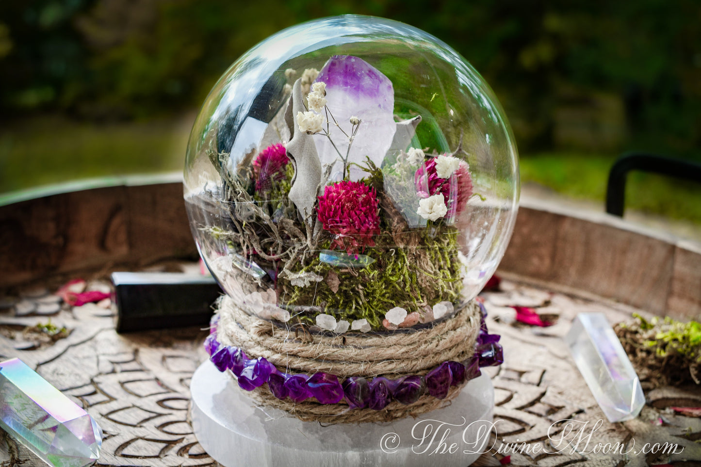 Amethyst Crystal Ball Globe - Witch ball - Home Blessing Ball - Home Protection Ball - Protection From Evil & Negativity - Warding - Spell