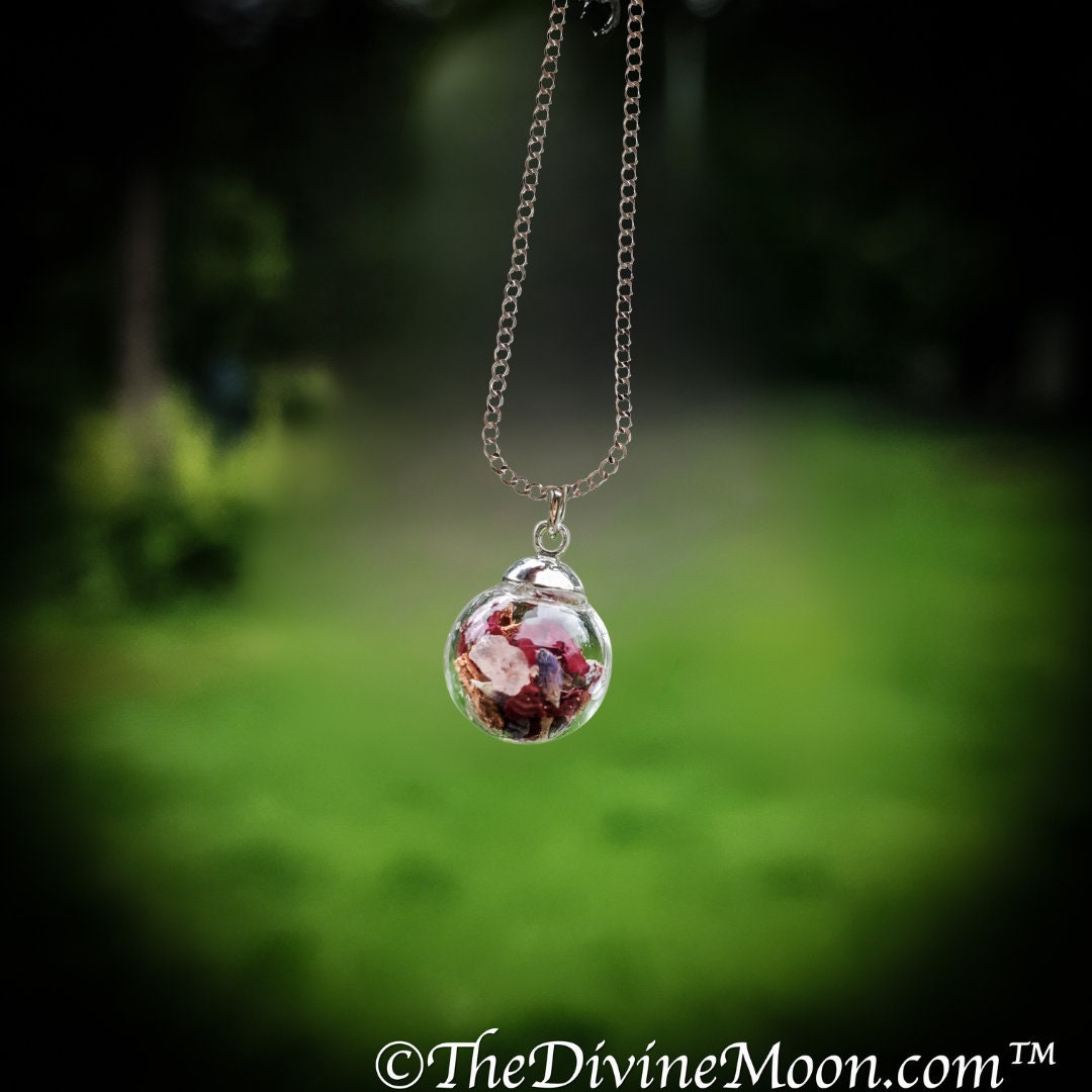 Witch Ball Necklace- Witch ball - Home Blessing Ball - Home Protection Ball - Protection of Evil & Negativity - Warding - Spell Ball, Silver