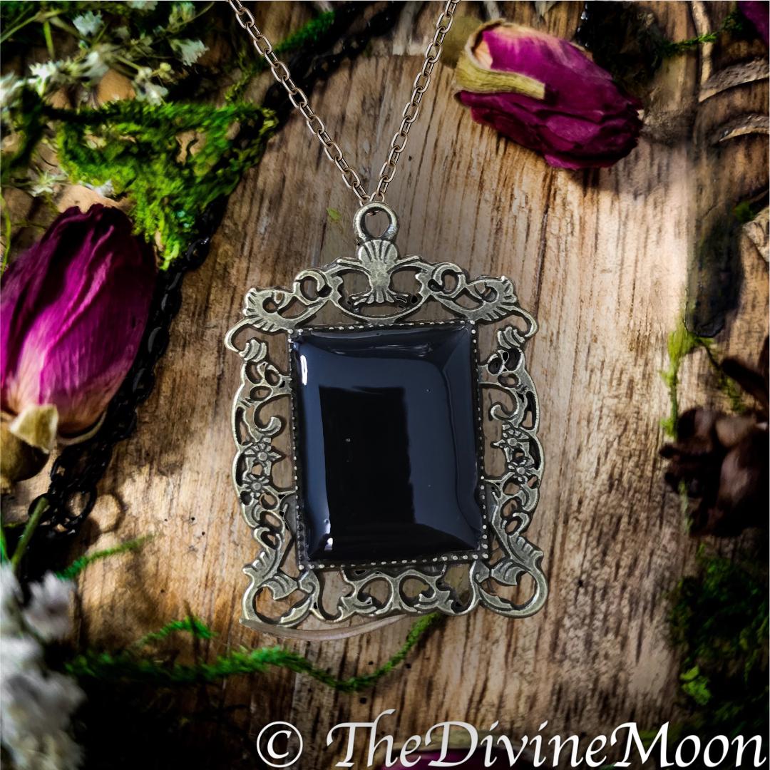 NEW Brass Antique Vintage Scrying Mirror Necklace - Fortune Telling - Psychic - Divination - Scrying Tool - Witchy Gift - Vintage Gift