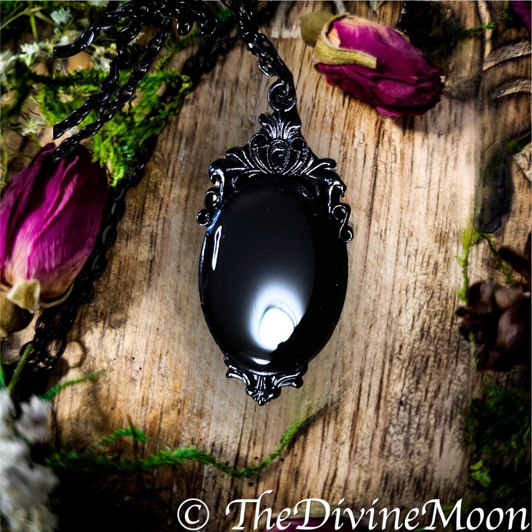 Antique Vintage Scrying Mirror Necklace - Fortune Telling - Psychic - Divination - Scrying Tool - Gift - Witchy Gift - Vintage Gift - Divine