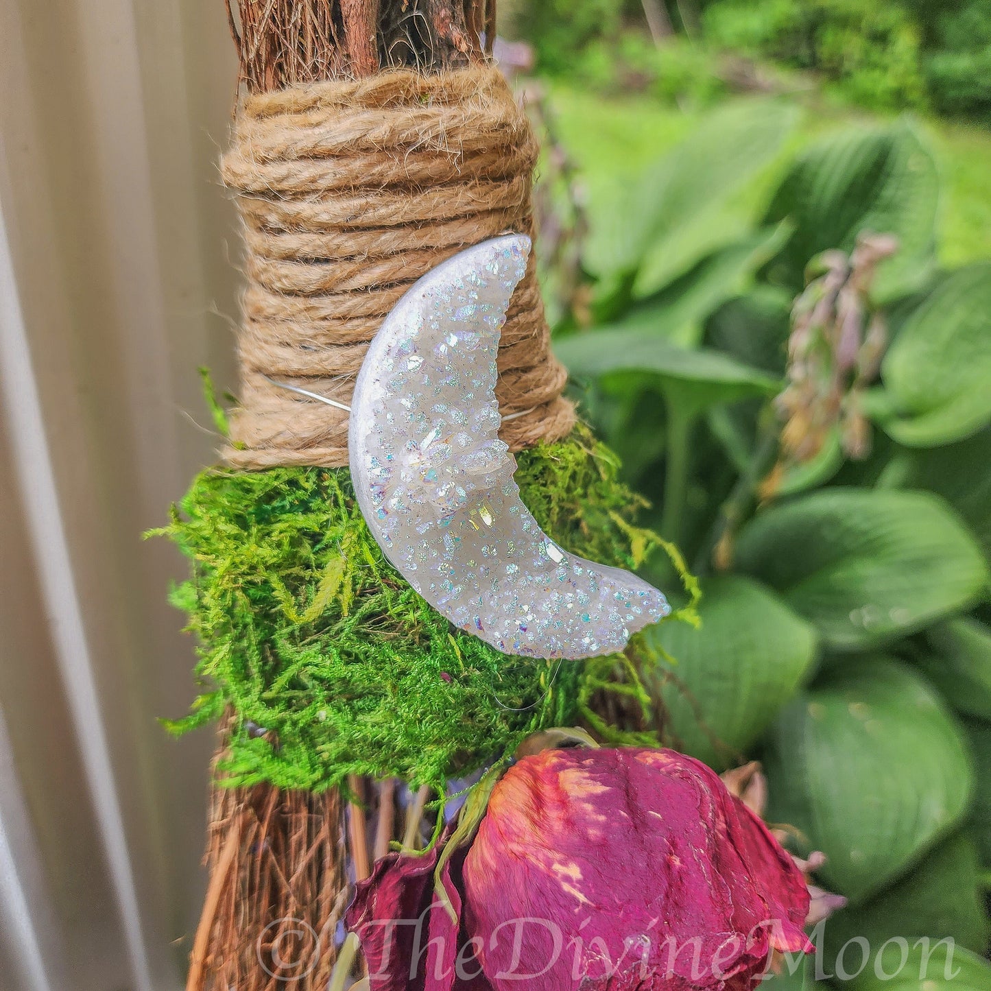 Life Size Crystal Altar Witch Broom / Besom, Protection, Warding, Altar Protection, Aura Quartz Druzy, Jump the Broom, New Life