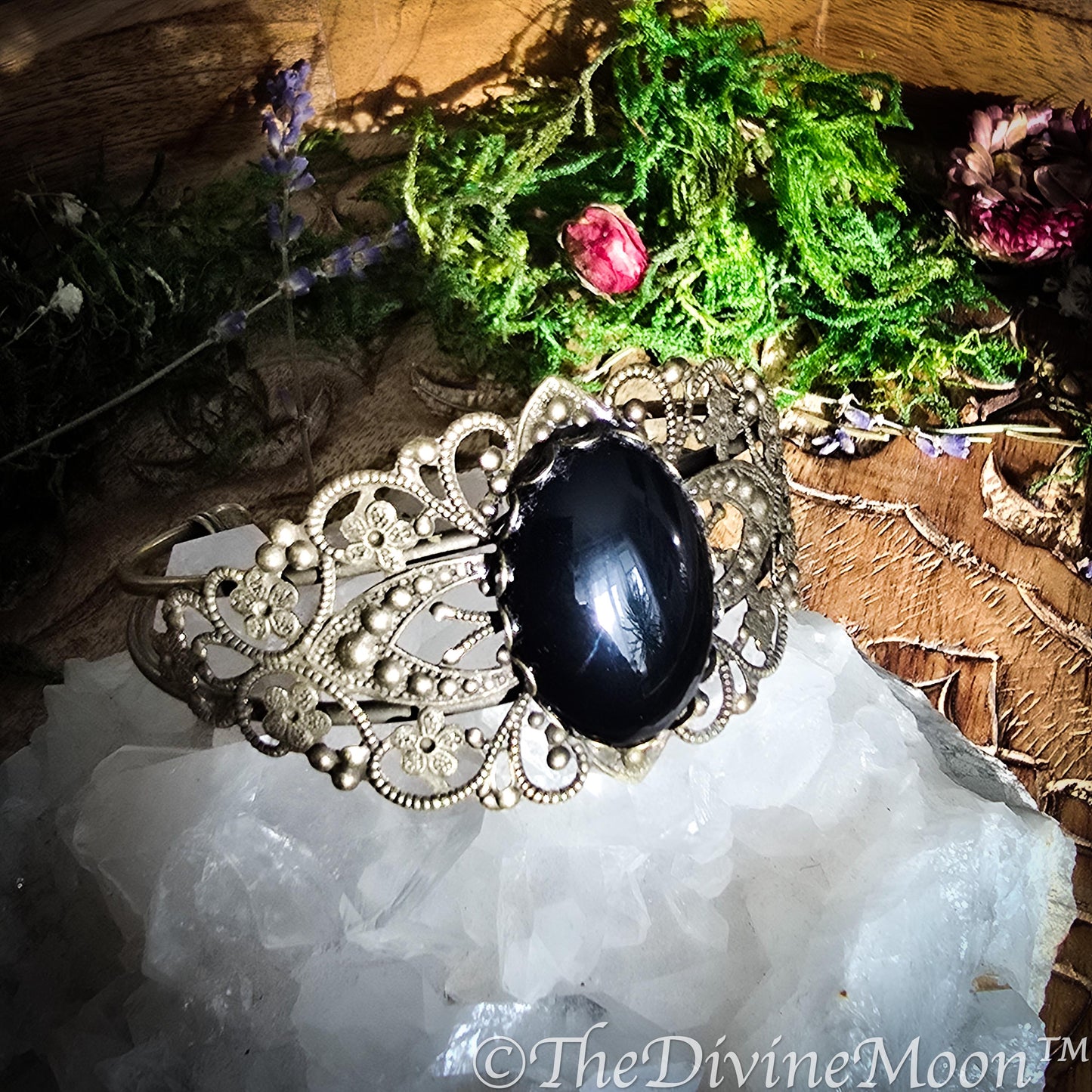Antique Vintage Scrying Mirror Brass Bracelet - Bangle - Fortune Telling - Psychic - Divination - Scrying Tool - Witchy Gift - Gift - Divine