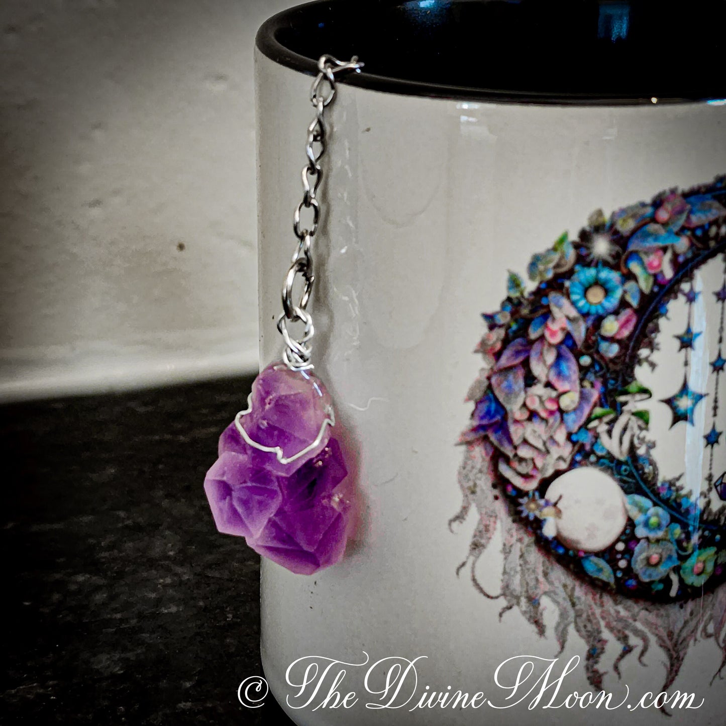 Amethyst Crystal Tea Infuser - Loose Leaf Tea Steeper Tea Strainer -Raw Crystal Tea Ball - Raw stone tea steeper - Gemstone Tea Infuser