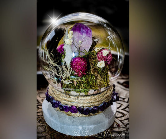 Amethyst Crystal Ball Globe - Witch ball - Home Blessing Ball - Home Protection Ball - Protection From Evil & Negativity - Warding - Spell