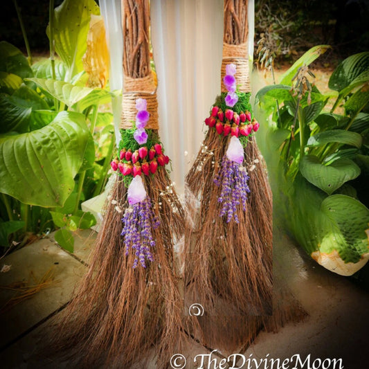 Life Size Crystal Amethyst Witch Broom / Besom, Hand Wrapped, Protection, Warding, Altar Protection, Jump the Broom, Quartz,
