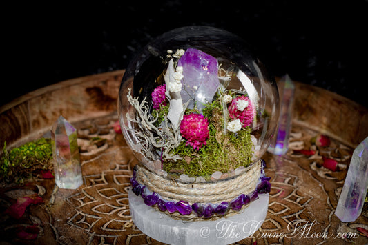 Amethyst Crystal Ball Globe - Witch ball - Home Blessing Ball - Home Protection Ball - Protection From Evil & Negativity - Warding - Spell