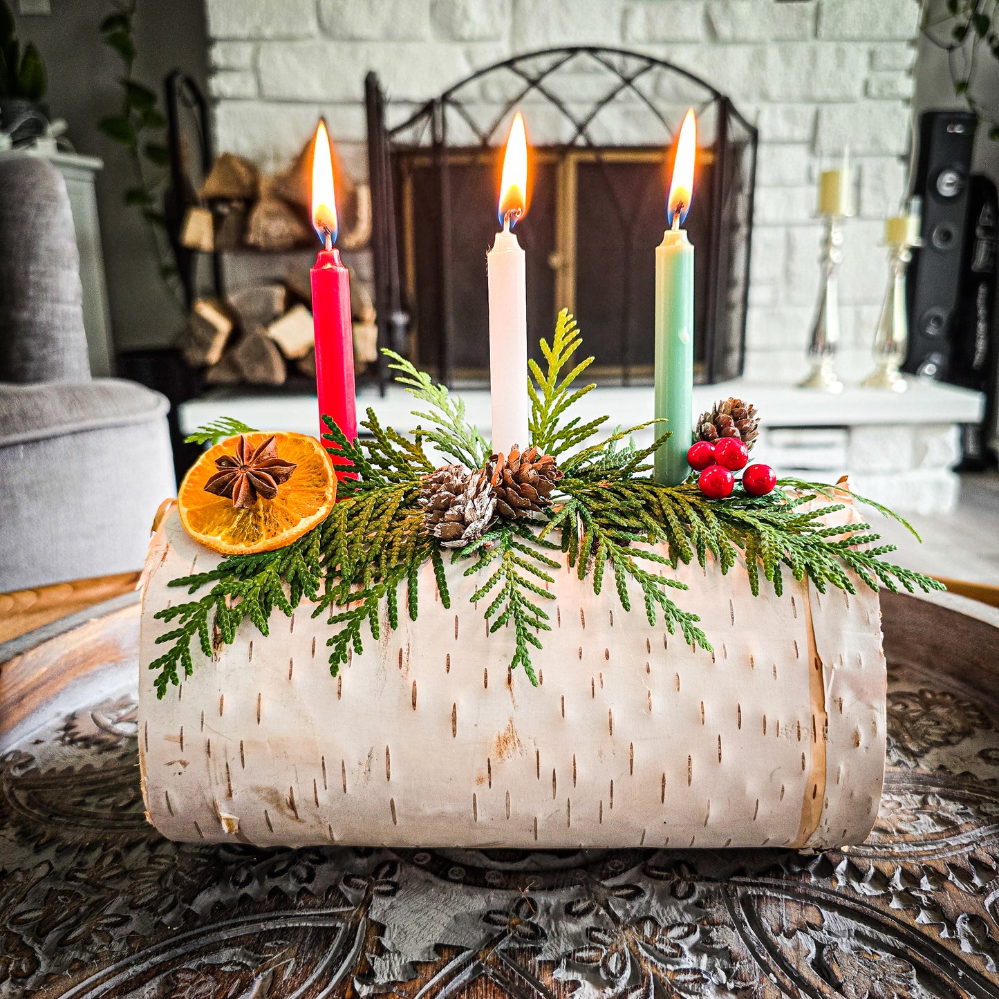 Yule Log Real Birch- Yule Holiday - Home Blessing Log