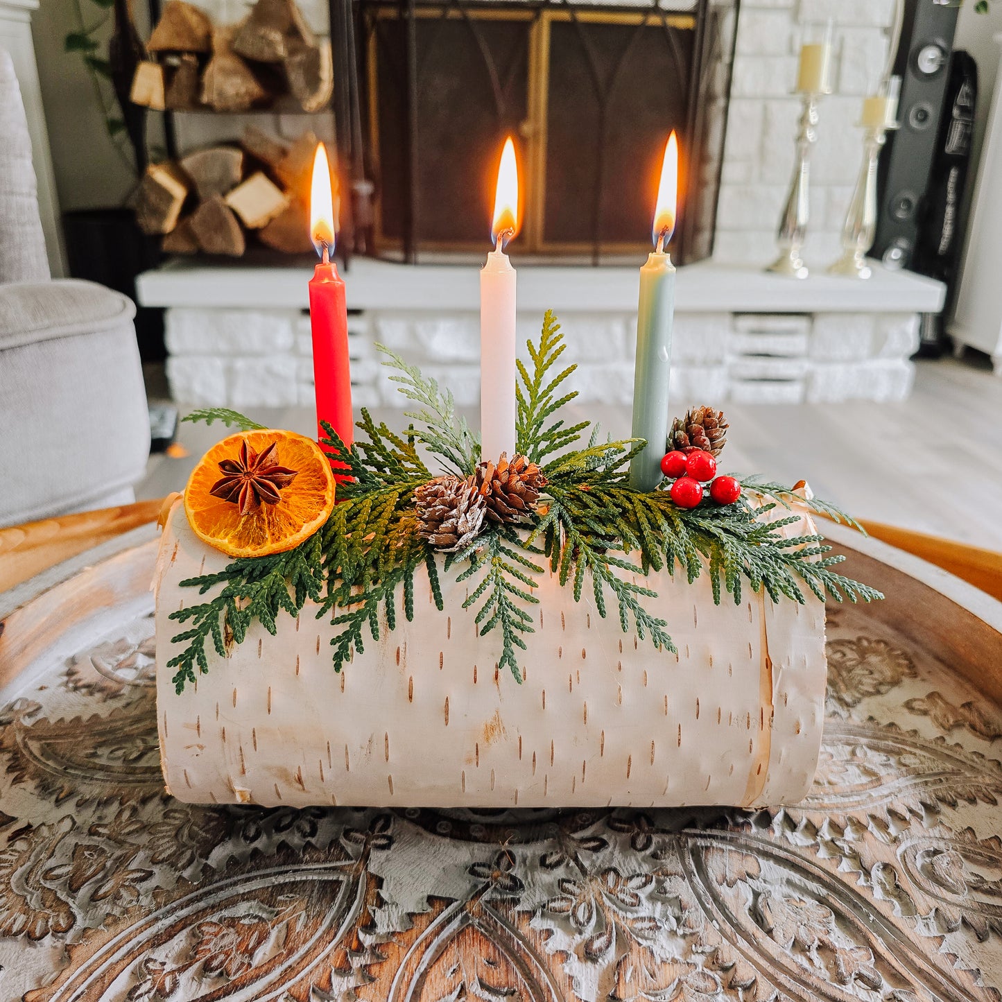 Yule Log Real Birch- Yule Holiday - Home Blessing Log