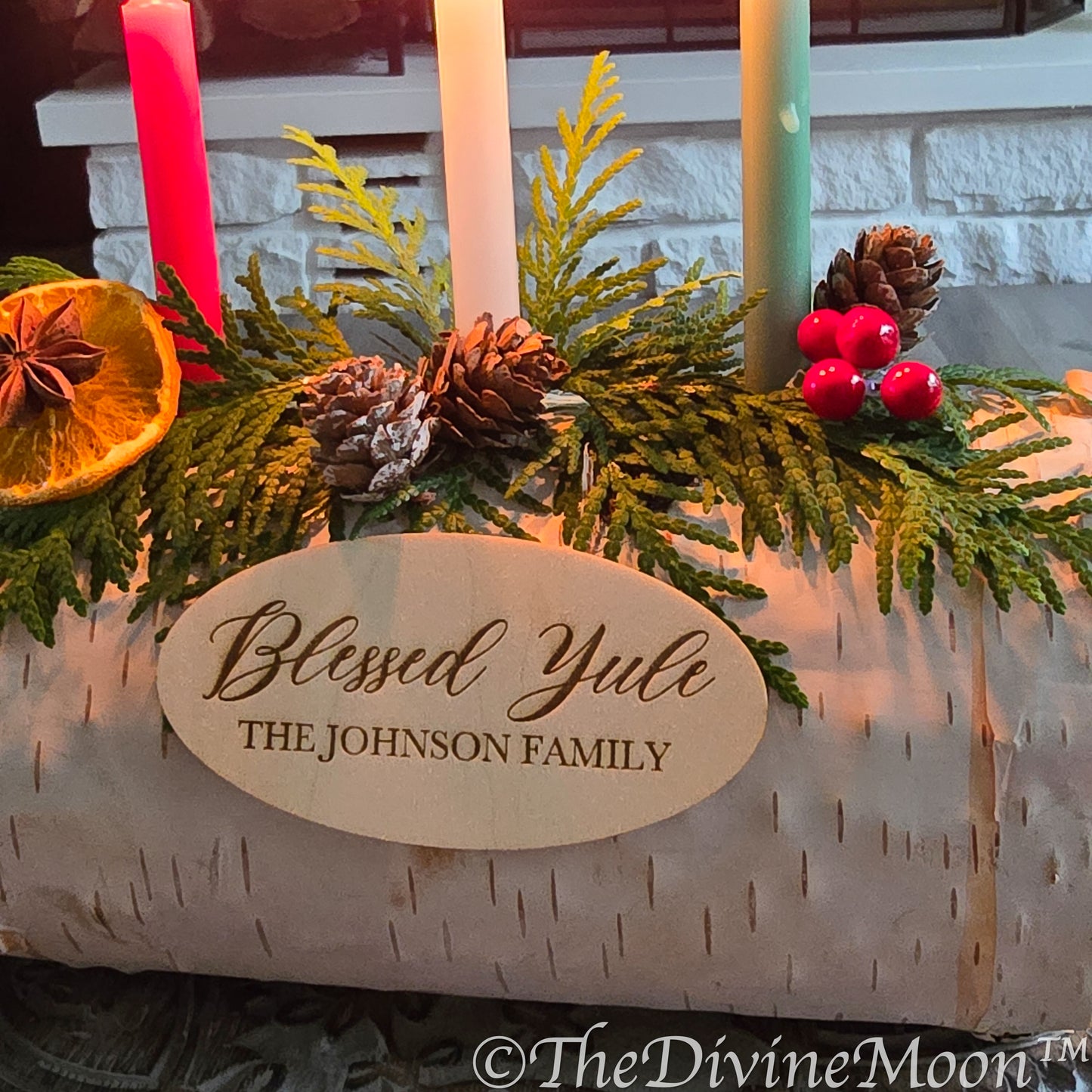 Yule Log Customized Real Birch - Yule Holiday - Christmas Log