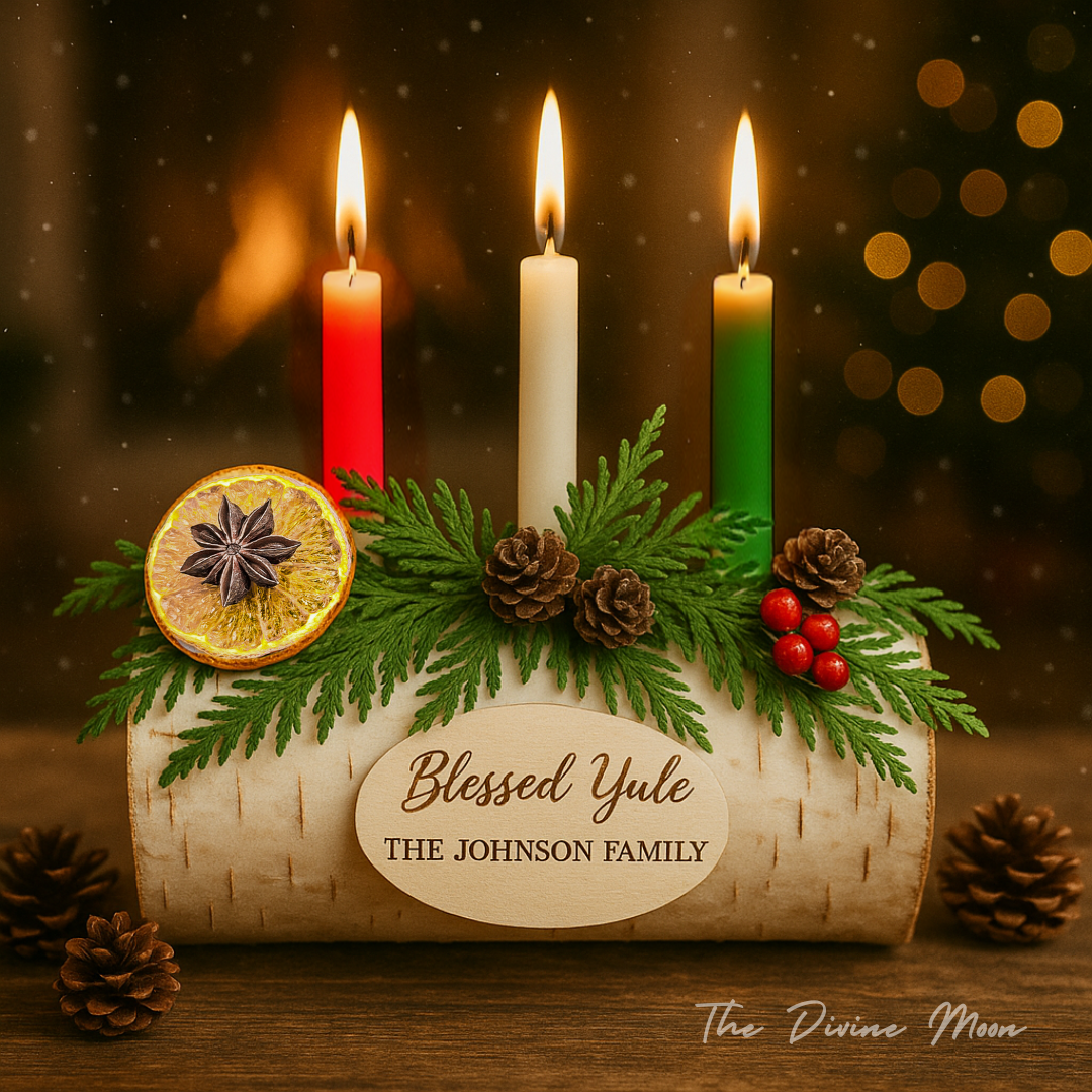 Yule Log Customized Real Birch - Yule Holiday - Christmas Log