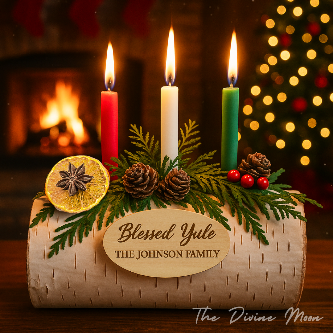 Yule Log Customized Real Birch - Yule Holiday - Christmas Log