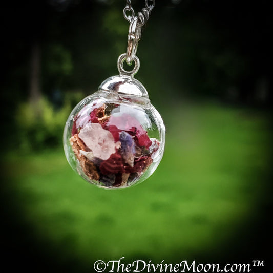 Witch Ball Necklace- Witch ball - Home Blessing Ball - Home Protection Ball - Protection of Evil & Negativity - Warding - Spell Ball, Silver