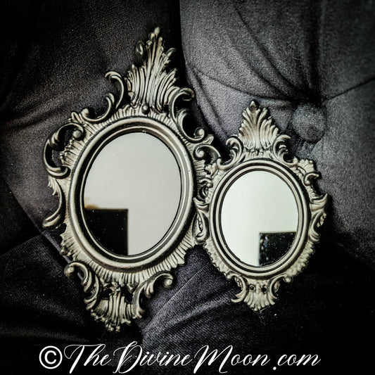 Antique Vintage Scrying Mirror - PRV3V4BLK