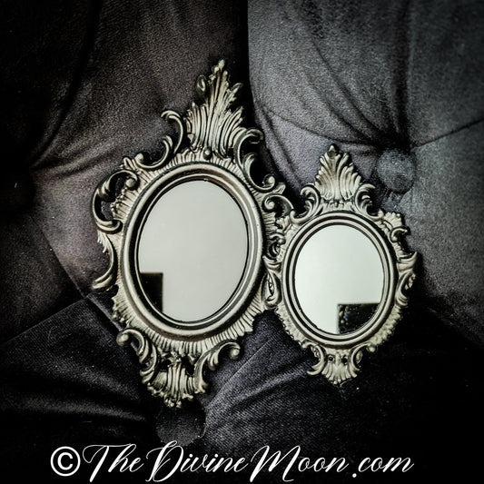 Antique Vintage Scrying Mirror - PRV3V4BLK