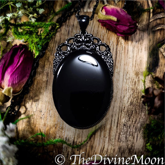 XL Size Antique Vintage Scrying Mirror Necklace - Fortune Telling - Psychic - Divination - Scrying Tool - Witchy Gift - Gift - Divine