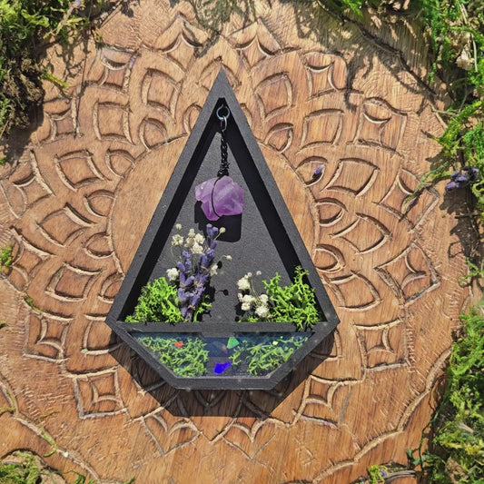 Amethyst Terrarium Witchy Magnet Ornament | Witchy Home Decor